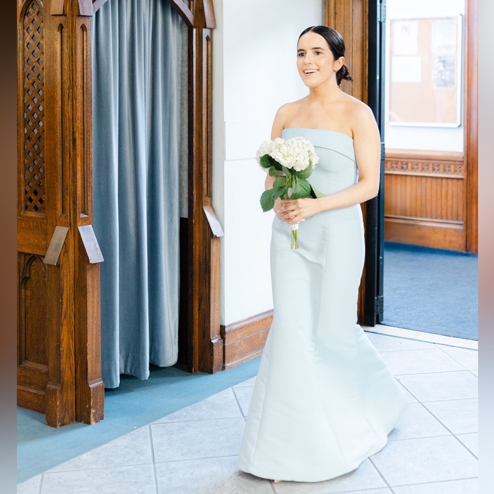 Amsale Jaylin Dress (Ice Blue, Size 8)